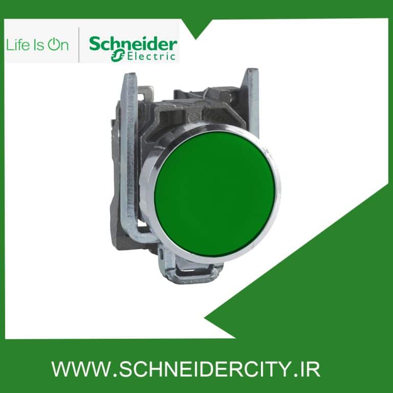 پوش باتن فلزی سبز 1NO اشنایدرXB4BA31