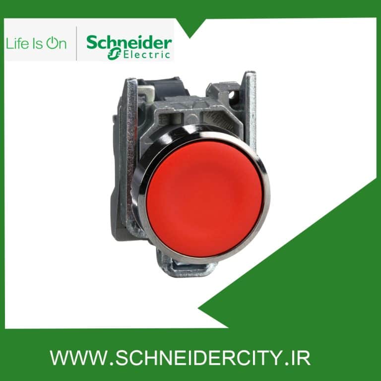 پوش باتن فلزی قرمز 1NC اشنایدرXB4BA42