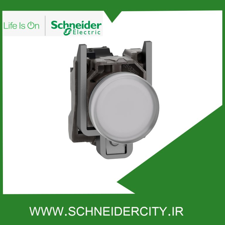 چراغ سیگنال فلزی سفید 24 ولت AC/DC اشنایدر XB4BVB1