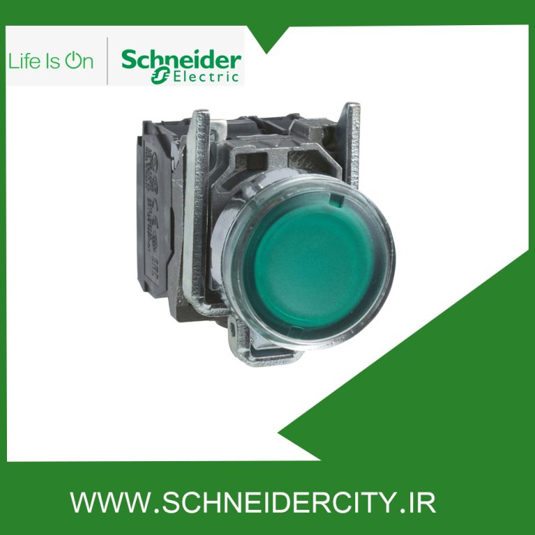 پوش باتن فلزی سبز 1NO + 1NC اشنایدر XB4BW3365