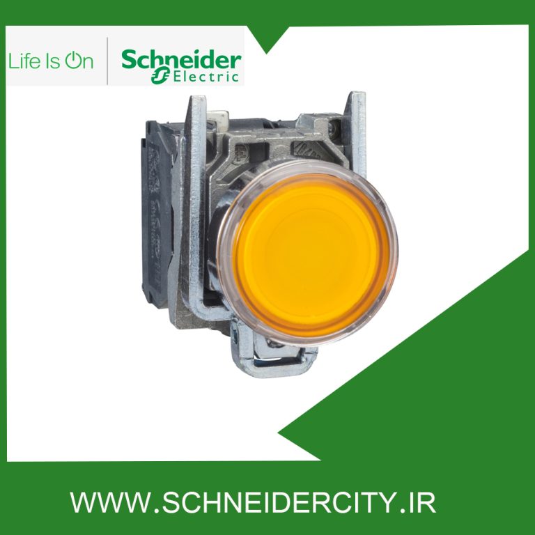 پوش باتن فلزی نارنجی 1NO+ 1NC اشنایدر XB4BW3565